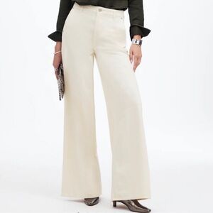 NWT Madewell Wide Sweep DenimTrousers in Vintage Ivory Wash - Side 30 - Wide Leg